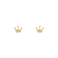 Icy King Crown Stud Earrings (14K) front - Popular Jewelry - New York