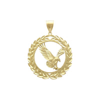 Laurel Wreathed Eagle Pendant (14K) front - Popular Jewelry - New York