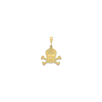 Mesh Skull & Crossbones Pendant (14K) front - Popular Jewelry - New York