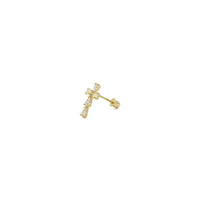 Teardrop Cross Stud Earrings (14K) side - Popular Jewelry - New York