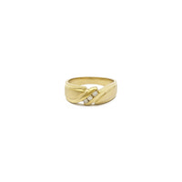 Triple Diamond Slant Bypass Ring (14K) front - Popular Jewelry - New York