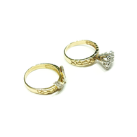 Diamond Engagement Double Ring Yellow Gold (14k) Popular Jewelry - New York