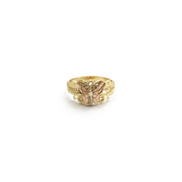 Rose Butterfly Shiny Cut Ring (14K) front - Popular Jewelry - New York
