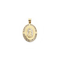 Our Lady of Guadalupe Oval CZ Pendant (14K) front - Popular Jewelry - New York