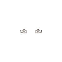 Diamond Infinity Stud Earrings white (14K) front - Popular Jewelry - New York