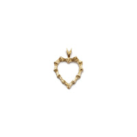 Bamboo Heart Outline Pendant (14K) front - Popular Jewelry - New York
