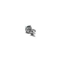 Blue Diamond Solitaire Stud Earring (14K)