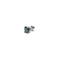 Blue Diamond Solitaire Stud Earring (14K)