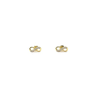 Diamond Infinity Stud Earrings yellow (14K) front - Popular Jewelry - New York