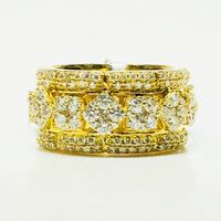 Diamond Patterned Ring 14K Yellow Gold