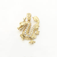 Eastern Dragon Diamond Pendant (14K) front - Popular Jewelry - New York