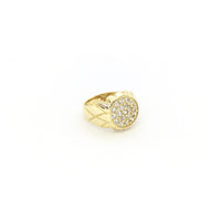 Flower Cluster CZ Ring (14K) diagonal - Popular Jewelry - New York