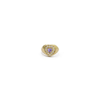 Haloed Heart Gemstone Ring (14K) front - Popular Jewelry - New York