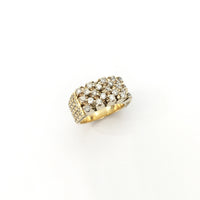 Horizontal Diamond Cluster Ring (14K) front 2 - Popular Jewelry - New York