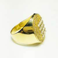 Iced Out Round Cluster Ring (14K)