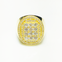 Iced Out Round Cluster Ring (14K)