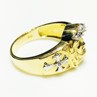 Jesus Head Crown Ring 14K Yellow Gold