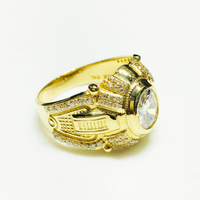 Oval Cut Gemstone Men's Ring 14K Yellow Gold