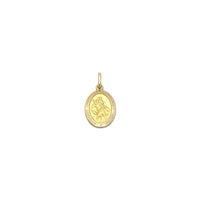 Saint Christopher Oval Medal Pendant (14K) front - Popular Jewelry - New York