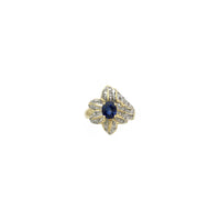 Sapphire and Diamond Flower Silhouette Ring (14K) front - Popular Jewelry - New York