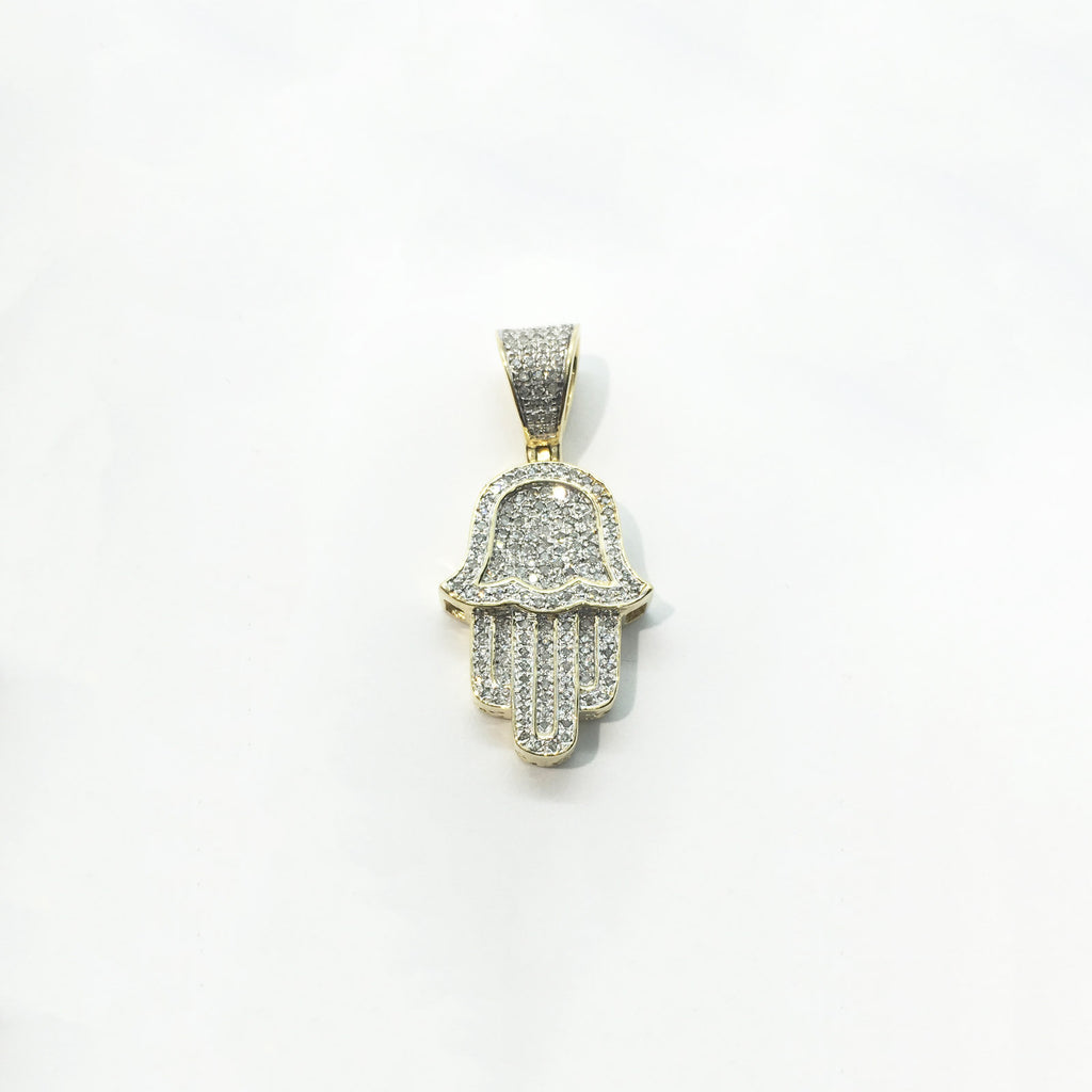 CZ Hamsa Pendant Unisex Adult 10K Yellow Gold, 12.03 Gr CZ Hamsa Pendant Unisex Adult 10K Yellow Gold, 12.03 Gr