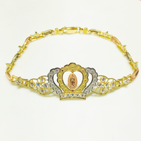 Our Lady of Guadalupe Tri-Color Bracelet (14K) - Popular Jewelry