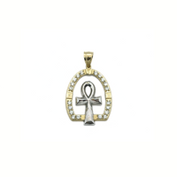 Ankh Over Arch CZ Pendant (14K) front - Popular Jewelry - New York