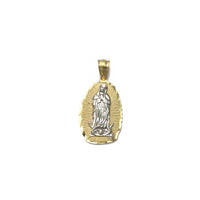 Our Lady of Guadalupe Two-Tone Diamond Cut Pendant (14K) front - Popular Jewelry - New York