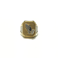 Praying Hands Signet Ring (14K) front - Popular Jewelry - New York