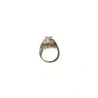 Round CZ Double Halo Split Shank Ring (14K) surprise side - Popular Jewelry - New York