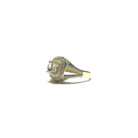 Round CZ Double Halo Split Shank Ring (14K) side - Popular Jewelry - New York