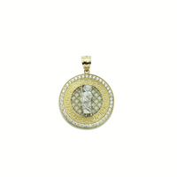 Saint Jude Meander Medallion CZ Pendant (14K) front - Popular Jewelry - New York