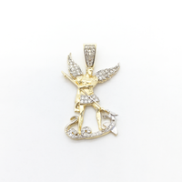 Saint Michael The Archangel CZ Pendant (14K) front - Popular Jewelry - New York