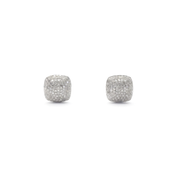 Diamond Cushion Dome Stud Earrings (14K) front - Popular Jewelry - New York