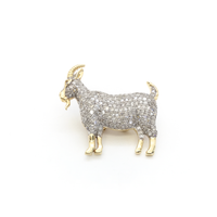 Diamond Goat Pendant (14K) front - Popular Jewelry - New York