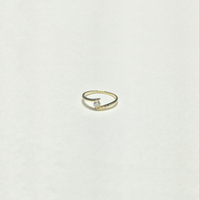 Floating CZ Spiral Tension-Set Ring (14K) diagonal - Popular Jewelry - New York