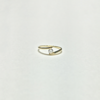 Floating CZ Spiral Tension-Set Ring (14K) front - Popular Jewelry - New York