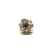 Flower Amethyst and Diamond Statement Ring (14K) front - Popular Jewelry - New York