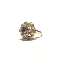Flower Amethyst and Diamond Statement Ring (14K) side - Popular Jewelry - New York