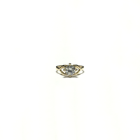 Heart Side Pattern 4 Prongs CZ Baby Ring (14K) face - Popular Jewelry - New York