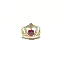 July Birthstone Crown CZ Ring (14K) - Popular Jewelry - New York