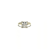 Princess CZ Solitaire Ring front - Popular Jewelry - New York