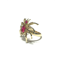 Red Spider CZ Ring (14K) side - Popular Jewelry - New York