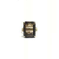 Smoky Topaz Statement Ring (14K) front - Popular Jewelry - New York