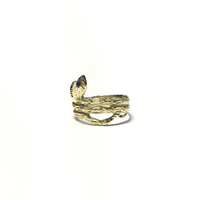 Two Headed Snake CZ Ring (14K) side - Popular Jewelry - New York