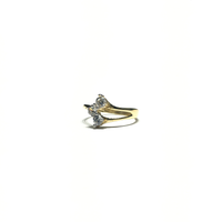 White CZ Stone Tri-Branch Ring (14K) side - Popular Jewelry - New York