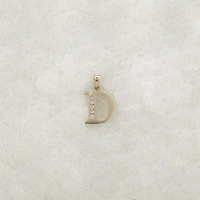 Letter 'D' CZ Pendant (14K) - Popular Jewelry