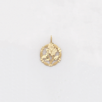 Rose Diamond Cut Charm Pendant (14K) - Popular Jewelry