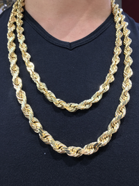 Solid Diamond Cut Rope Chain (14K) - Popular Jewelry