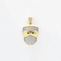 Iced-Out Ninja Head Pendant (14K) - Popular Jewelry - New York